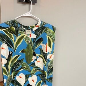 FARM Rio Blue Tropical Print Dress NWT